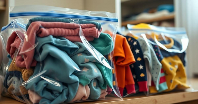 Sacos zip lock de roupas de crianças: como usar e suas vantagens